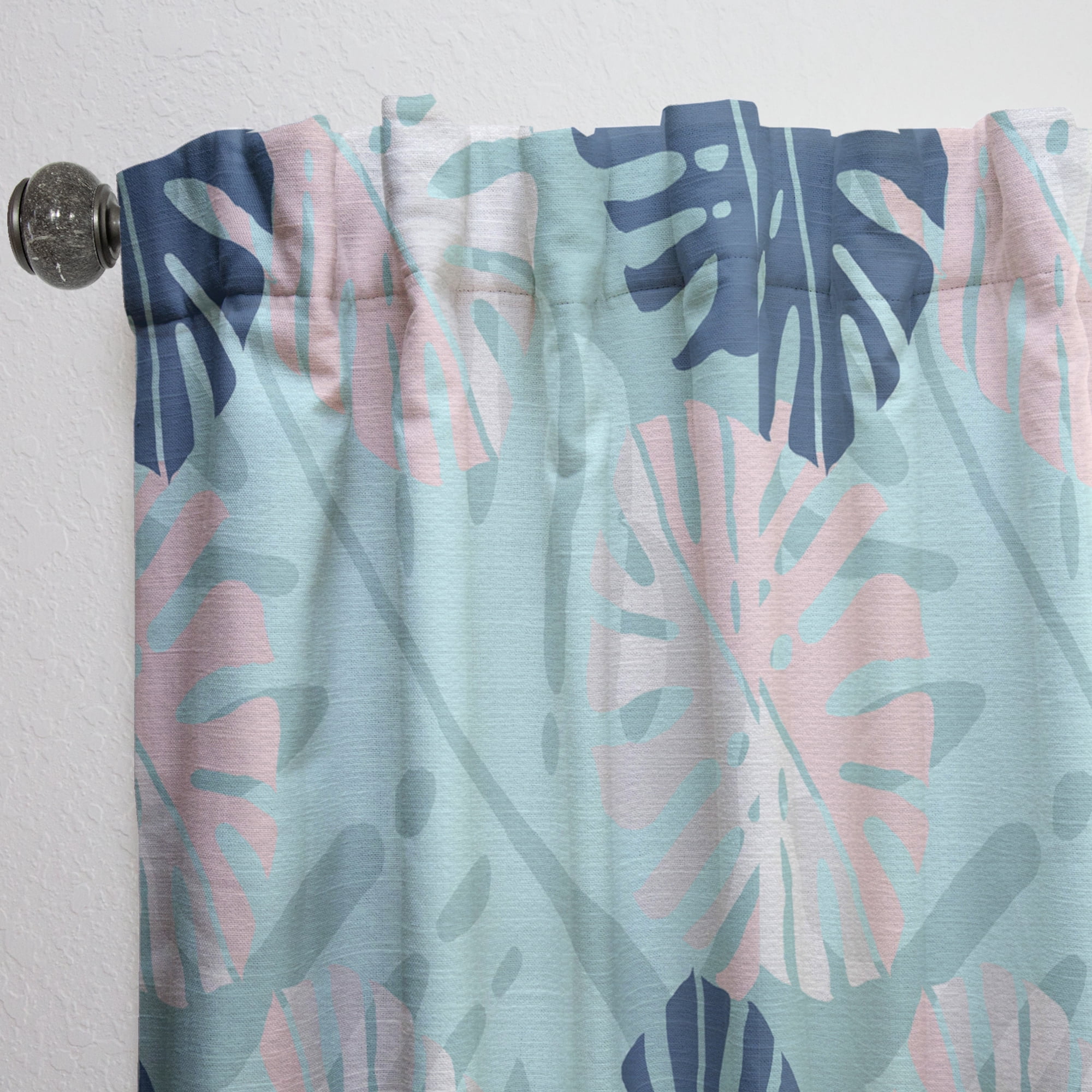 Designart 'Floral Retro Pattern VII' Mid-Century Modern Curtain Panel