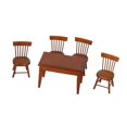 thumbnail image 2 of Juego de muebles en miniatura para casa de muñecas a escala 1:12, ideal como regalo para aficionados y coleccionistas. Mini mesa de comedor con sillas, 2 of 8