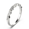 thumbnail image 2 of 0.21ct Round Diamond Moissanite Half Moon Styled Wedding Band 18K White Gold Over Silver, 2 of 4