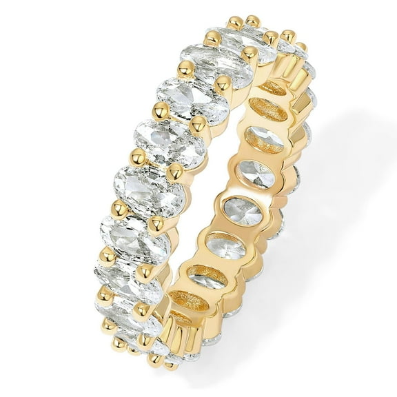 APIPEE  Ring Oval Cubic Zirconia Love Ring - 14K Gold Plated  Rings for Women - Trendy Wedding Ring Gold Rings for Women - Sizes 5 to 10