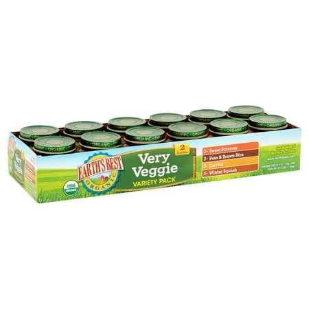Earth's Best Organic Very Veggie Variety Pack 2 6 Months+, 4 oz, 12 count