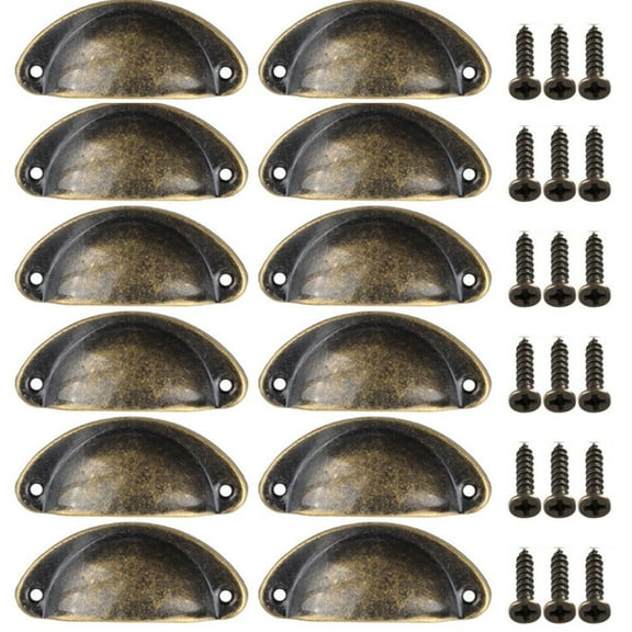 12Pcs Cup Pull Shell Handles Half Moon Kitchen Cupboard Cabinet Door Drawer