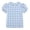 Light Blue, variant on Summer Big Girls Shirts Trendy Gingham Plaid Puff Short Sleeve Crew Neck Cute Tops Lightly Loose Thin Cute Tops Breathable Daily Wear Checkerboard Print Fashion Casual T Shirts for Kids