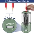 thumbnail image 3 of AFMAT Electric Pencil Sharpener, Auto Stop, Super Sharp & Fast, Electric Pencil Sharpener Plug in for 6-12mm No.2/Colored Pencils/Office/Home-Green, 3 of 7