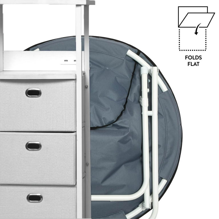 Snoopy Folding Saucer Chair for Teens and Adults, Black and White