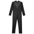 thumbnail image 4 of YUUMIN Leotard for Girls Gymnastics Full Body Unitard Long Sleeve Dance Jumpsuit Catsuit One Piece Bodysuit Black 12, 4 of 6