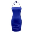 thumbnail image 4 of XIYON Dress For Women Solid Color Casual Daily Fashion Backless Tie Strap Slip Sleeveless Dress For Outing And Party Wear Club Party Going Out Outfits Elegant, 4 of 5