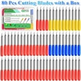 thumbnail image 2 of 80PCS Replacement Blades for Cricut Blades for Explore Air 2/Air 3/Maker/Maker 3/Expression, 60PCS 45° Standard Blades, 10 PCS 30° Fine Point Blades and 10 PCS 60° Deep Cut Blades, 2 of 7