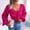 Hot Pink, variant on AOOCHASLIY 2023 Womens Sweater Women's Fashion Winter Sleeve Solid Blouse V-Neck Bow-Knot Sweater Tops