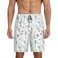 thumbnail image 3 of Lsque Watercolor Wildflower Mens Sleep Pajama Shorts,Short Pajama Pants, Cotton Ultra-Soft Knit-X-Large, 3 of 9
