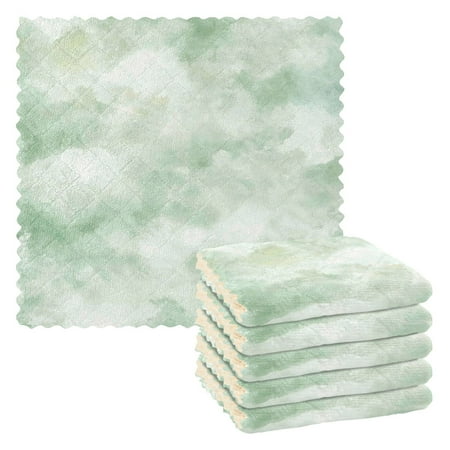 

6 Pieces of Kitchen Towels 11x11Inch Kitchen Dish Cloths Kitchen Dish Towels Reuseable Cleaning Cloths Super Cool Light Green