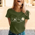 thumbnail image 2 of Women's T-Shirts Basic Tops Letter Daisy Flower Print Short Sleeve Summer Gift Clothes, 2 of 5
