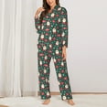 thumbnail image 2 of Haiem Santa Claus Pattern Women’s Long-sleeve Sleepwear,Sleepwear Set,2-piece Loungewear Set,Soft PJs Comfy Nightwear with Pockets-X-Large, 2 of 7