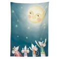 thumbnail image 3 of Ambesonne Fantasy Tablecloth Rectangular Table Cover, Mouse Crowd Full Moon, 60"x90", Multicolor, 3 of 4
