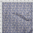 thumbnail image 4 of oneOone Velvet Medium Blue Fabric Floral Retro Craft Projects Decor Fabric Printed By The Yard 58 Inch Wide, 4 of 5