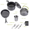 thumbnail image 4 of Utensilios de cocina al aire libre Camping Picnic plegable Vajilla Non-Stick 2-3 personas Potes reutilizables de la olla con bolsa de almacenamiento 11 piezas negras tholdsy OD003506-01B, 4 of 7