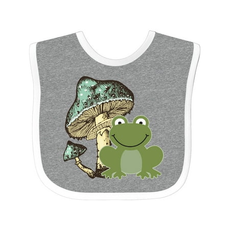 

Inktastic Frog Mushroom Cottagecore Gift Baby Boy or Baby Girl Bib