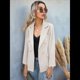 thumbnail image 5 of Chaqueta Blazer para Mujer, Informal, de Negocios, con Frente Abierto, Solapa, Elegante Abrigo con Bolsillos Albaricoque XXL, 5 of 8