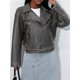 thumbnail image 3 of -Chaqueta Retro de cuero sintético para mujer, abrigo holgado con cinturón y cremallera, ropa de calle Vintage para primavera y otoño, 3 of 5