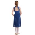 thumbnail image 4 of CHICTRY Kids Girls Modern Lyrical Dance Leotard Dress Hollow Back High-Low Hem Contemporary Dance Dress Navy Blue 6, 4 of 7