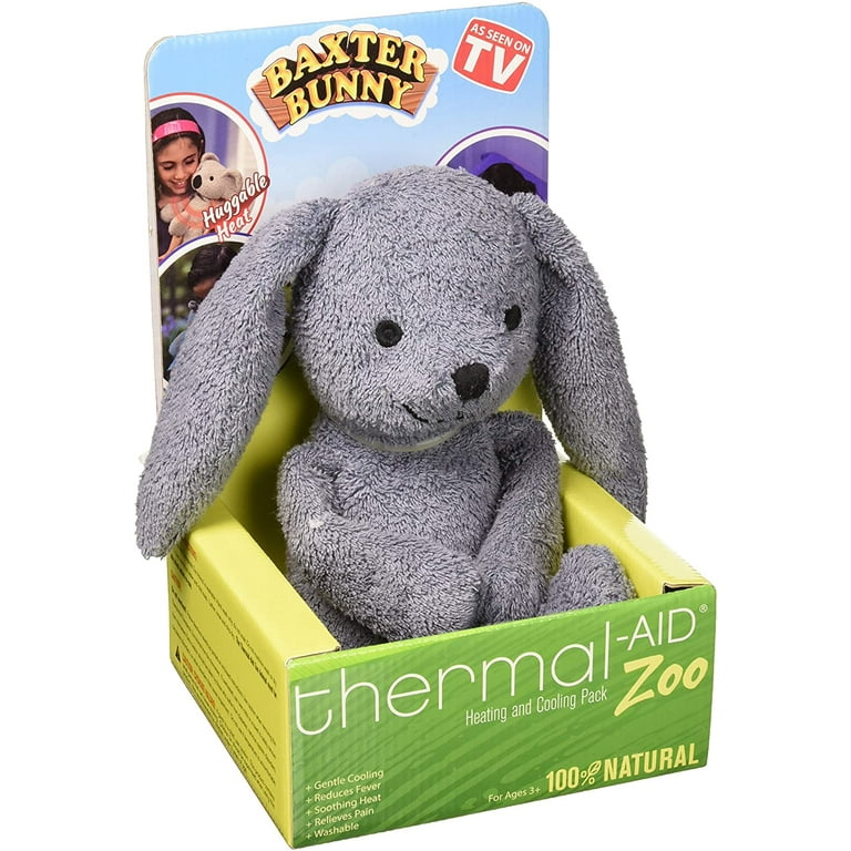 Thermal Aid Zoo Baxter Bunny Microwavable Heating Pad Cooling Pad for Children s Fever Relief and Calming Sleep Aid Walmart