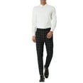 thumbnail image 2 of Unique Bargains Men's Slim Fit Plaid Business Pants Trousers with Pockets 34 Black, 2 of 7
