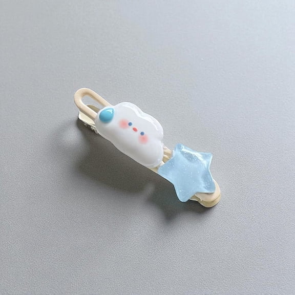 Playful Cloud Hairpin Cute Cartoon Bangs Clip Dainty Heart Headdress for Girls 1pc