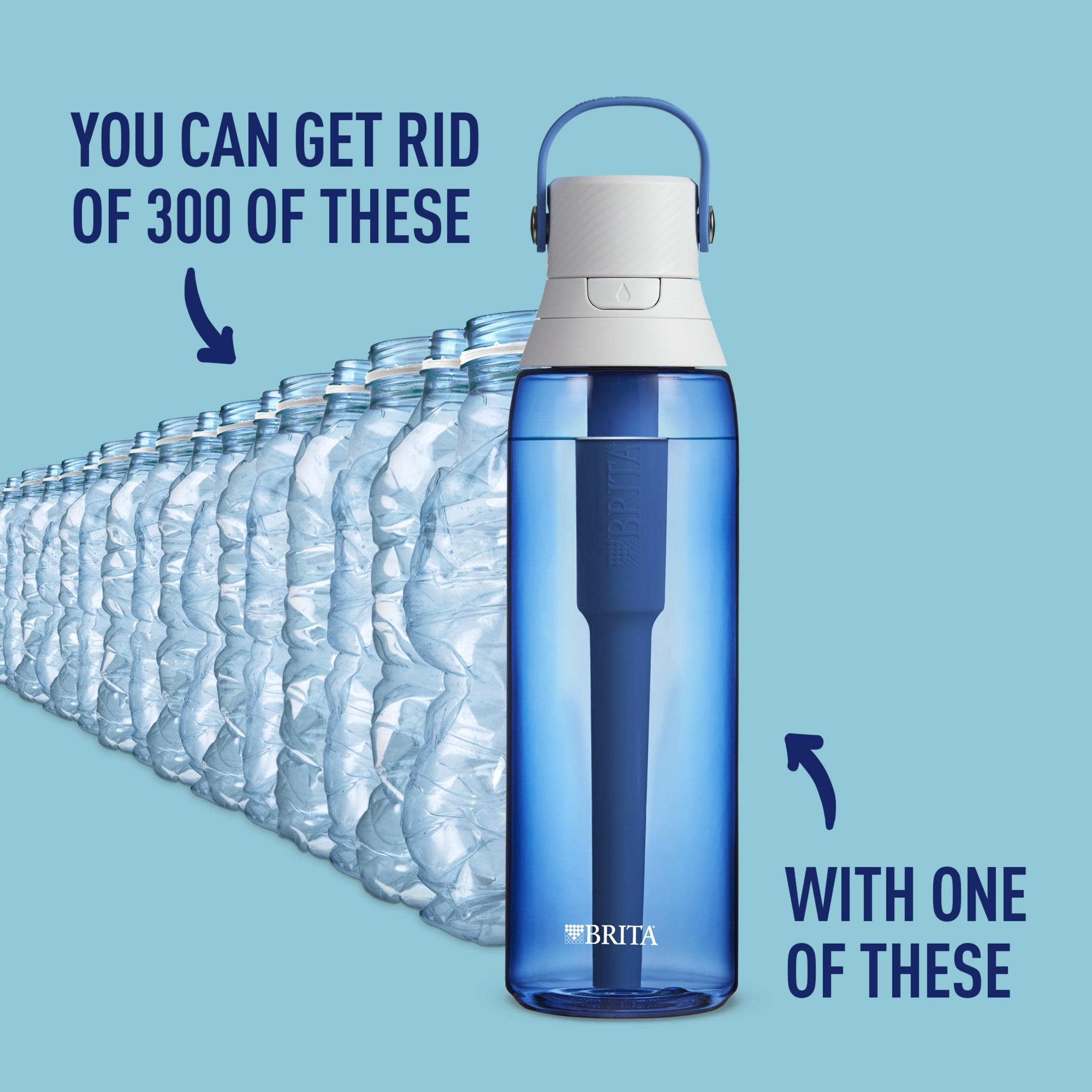 Brita 26oz Sapphire Premium Leak Proof Filtered Water Bottle with Straw