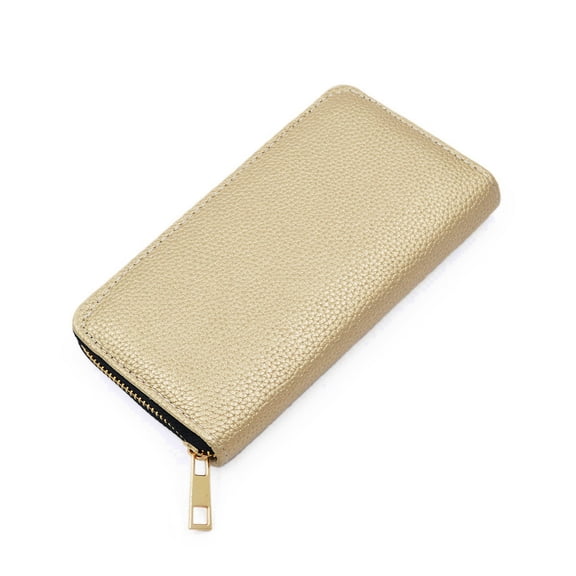 Premium Textured Vegan Pebble Leather Continental Zip Around Wallet - Diff Colors