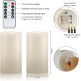 thumbnail image 4 of 2 Pack 6" x 4" Outdoor Plastic Electric flameless Candles with Remote Control and Timer, Battery Operated Flickering LED Pillar Fake Candle for Home, Wedding Decor, Ivory, 4 of 8