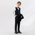 thumbnail image 3 of Xmyrz Toddler Boy Outfits Set Pants Set Tuxedo Style Ensemble Formal Shirt Gentlemen Party Clothes Sets Clothing Suits, 3 of 9