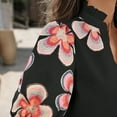 thumbnail image 4 of Puff Sleeve Tops Womens Embroidered Flower Pattern Short Sleeve V Neck Dressy Casual Shirt Summer Boho Clothes (M, Black), 4 of 7
