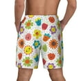 thumbnail image 4 of Goofa Cartoon Flowers Printed Men's Swim Trunks Board Shorts Quick Dry Mens Swimming Trunks with Compression Liner,Breathable Fit Hawaii Beach Shorts-Large, 4 of 9