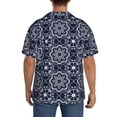thumbnail image 5 of Xecao offers the Geometry Flower for Men's Casual Short-sleeved Shirt, a button-up collared shirt with a pocket, perfect for beach vacations and yacht travel in the 3X-Large size., 5 of 7