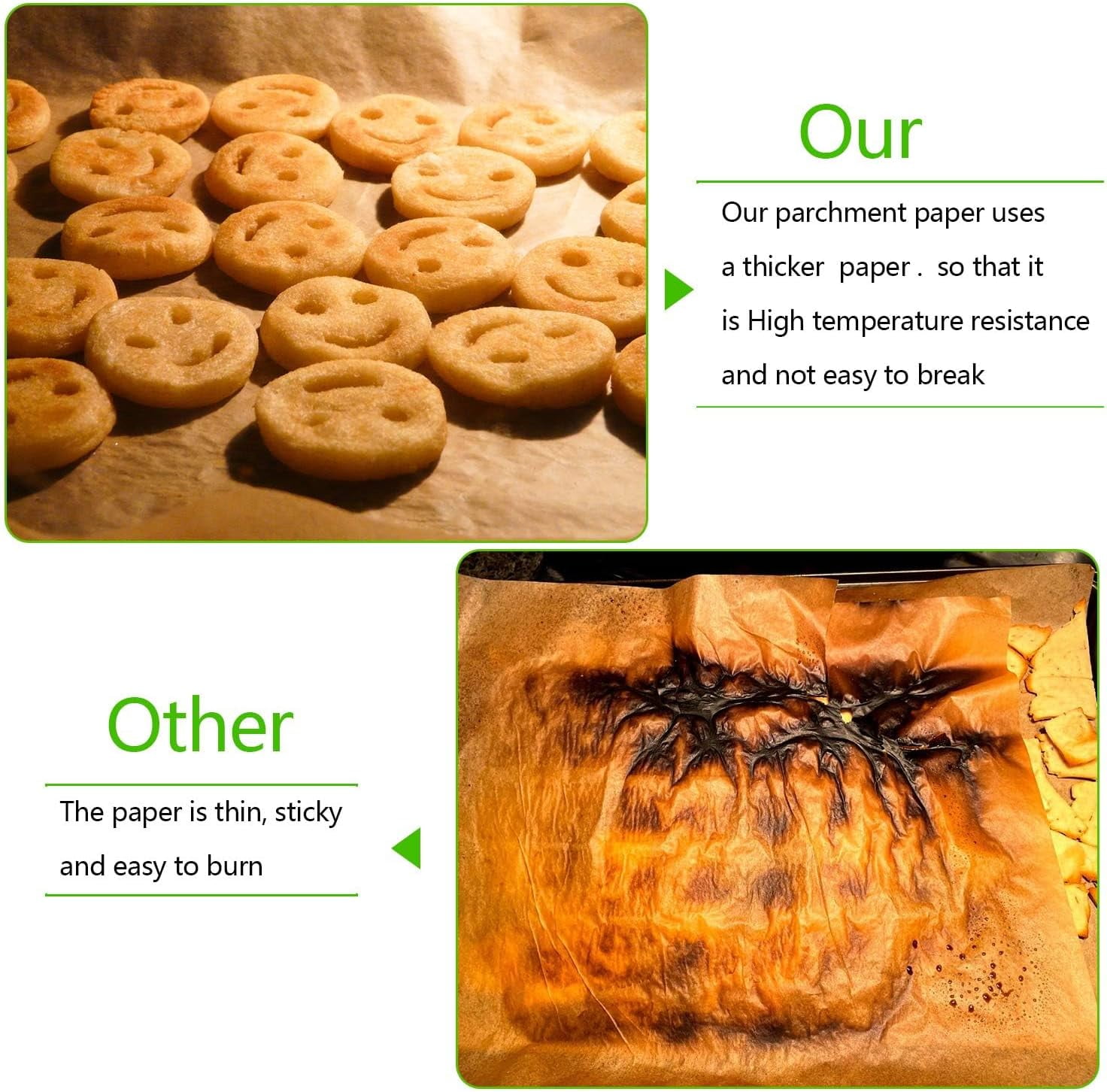 300 Pcs Parchment Paper Sheets for Baking, 8x12 Inches Unbleached Precut Parchment Paper for Baking Cookies, Frying, Air Fryer, Cooking, Grilling Rack, Oven