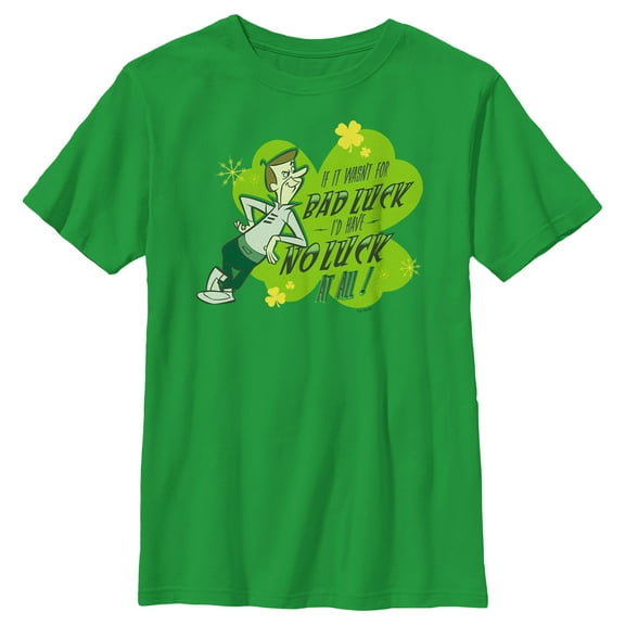 Boy's The Jetsons George No Luck Quote  Graphic Tee Kelly Green Large