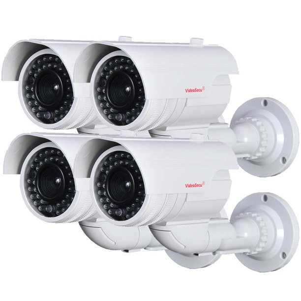 VideoSecu 4 Pack CCTV Dummy Fake Infrared LEDs Flashing Light