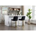 thumbnail image 5 of Dayalane Counter Height Bar Stools Set of 2, Velvet Upholstered Kitchen Barstools with Back and Gold Base, 26 " Modern Elegant Island Chairs for Restaurant Bar Dining Room, Black, 5 of 9