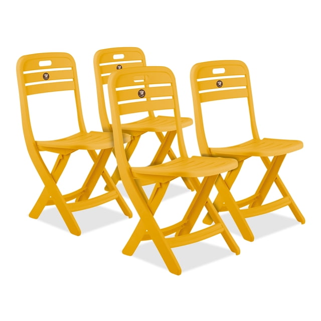4 Sillas Plegables Infantil Preescolar PLASTICOS LA ARDILLA Amarillo Maracuya