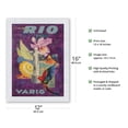 thumbnail image 2 of Rio Brazil - Varig Airlines - Vintage Airline Travel Poster c.1955 - Japanese Unryu Rice Paper Art Print (Unframed) 12 x 16 in, 2 of 4
