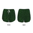 thumbnail image 5 of Picia Emerald Green Sparkling Pattern Women's 2 in 1 Athletic Running Shorts High Waisted Workout Casual Gym Sweat Shorts with Comfy Liner Zipper Pockets-XX-Large, 5 of 9