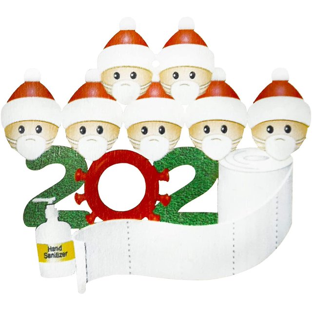 Adorno de Navidad, 2020, familia de supervivientes de cuarentena, kit personalizado de decoración navideña, regalo creativo de la familia, creativo y duradero, colgado de Navidad Feliz Sencillez