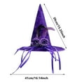 thumbnail image 3 of Halloween Witch Hat Costume Witches Hats for Women attached with Roses & Feathers Accessories Pumpkin Orange Sequins Spider web Ghost Pattern Halloween Party Costume Hat 16 Inch, 3 of 9