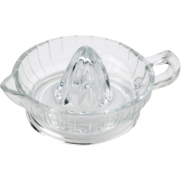 XUET Citrus Juicer Reamer With Handle And Pour Spout, Heavyweight Glass, For Fresh Juice, Cooking, And Cocktails