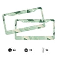 thumbnail image 4 of A Pair Of License Plate Frame Sunscreen Corrosion Resistant Rust 12.3×6.3in With Accessories Suitable For Any Car Palegreen Geometric Lines_2, 4 of 8