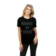 thumbnail image 2 of Mommy Of Three Women's Fashion Relaxed T-Shirt Tee Heather Black X-Large, 2 of 5