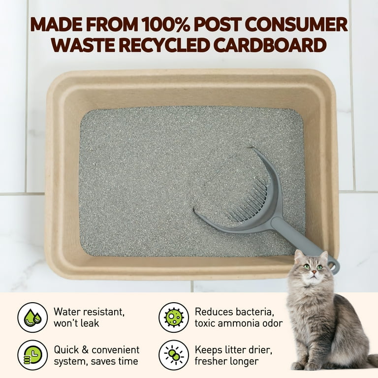 Cshidworld Disposable Litter Box, 5-Pack Large photo 5