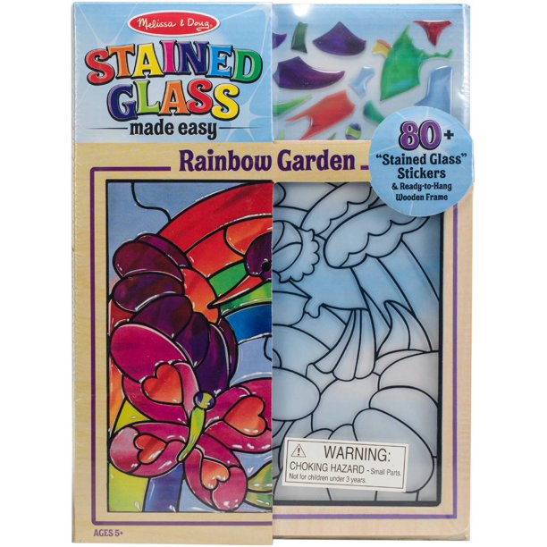 Melissa & Doug Stained Glass SeeThrough Window Art Kit Rainbow Garden
