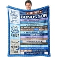 thumbnail image 1 of LHSHID Bonus Son Blanket Gifts for Fathers Day for Stepson Gift from Stepdad/Stepmom to My Bonus Son Letter Best Bonus Son Blanket Birthday for Step Son 40"x50", 1 of 6