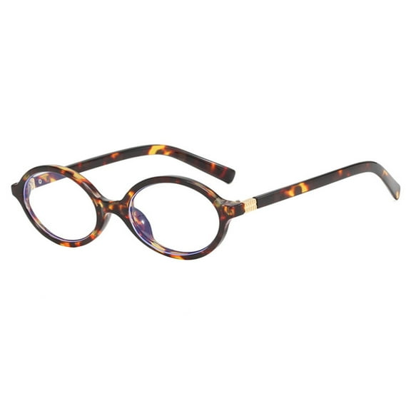 WTOBBY Oval Small Frame Retro Glasses, Vintage Acetate Eyewear with Clear Lenses, Classic Round Reading Glasses for Women Men,Brown